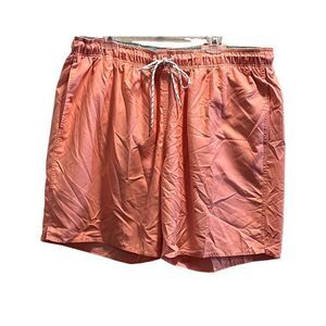 St. Johns Bay Mens 2XL Coral Escape 9" Swim Shorts Elastic Waistband UPF 50+